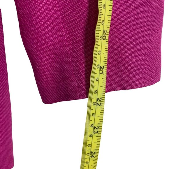 Vintage 90s Anne Klein Fuchsia Double Button Linen Blazer Small - Picture 7 of 8